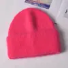Gorro de Lana Tejido Cálido con Mezcla de Piel de Conejo, Cómodo y Versátil, Venta Directa del Fabricante, Color Sólido, Circunferencia de Cabeza Grande, Hace que el Rostro Parezca Más Pequeño