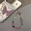 Ins Advanced Sense Estilo Milenio y2K Chica Dulce Picante Linda Cadena para Teléfono Móvil Hecha a Mano Correa para Cámara CCD Adornos Colgantes de Cuentas