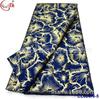 Tela brocada jacquard antigua con bordado de doble cara en hilo dorado y plateado, tela de encaje brocado africano