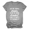 Vamos Tomar um Drink Amazon Wish Site Independente Camiseta Casual Simples Feminina Gola Redonda Manga Curta