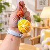 Producto Terminado Creativo: Llavero Colgante de Bolso de Ganchillo Naranja y Caqui de Hilo Tejido a Mano, Adorno Colgante Pequeño Tejido Regalo