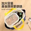 Bolsa Bento Aislada de Gran Capacidad con Bloques de Color, Doble Bolsillo, Bolsa para Lonchera de Estudiante/Trabajador de Oficina, Bolsa Aislada Portátil para Exteriores, Dibujos Animados