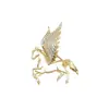 Liderando el Camino Broche de Caballo Diseño de Nicho para Mujer Versátil Chaqueta con Alas de Diamante Moda Broche de Animal