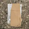 Shorts Deportivos de Yoga para Mujer de Cintura Alta Doble Textura para Ciclismo Naked de Alta Elasticidad Anti-rozaduras Ligeros Transpirables
