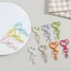 Llavero de cuentas de rompecabezas con cierre de esmalte de colores en forma de corazón + gancho de langosta para llaveros hechos a mano y accesorios para bolsos DIY