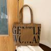 Bolsa de Lona Gran Capacidad Bolsa de Mujer Otoño Nuevo Letra Moda Hombro Tote Bag Estudiante Escuela Bolso Simple
