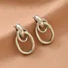 Pendientes Transfronterizos, Pendientes de Aro de Tubo de Hierro Cruzado de Lujo Ligero y de Gama Alta, Diseño de Nicho, Pendientes de Estilo Simple y Genial
