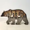 Nuevas Artesanías de Madera Navideñas Transfronterizas Creativas Animales del Bosque Norteamericano Decoración para el Hogar Adornos de Alce Oso Pardo