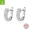 Charme de prata transfronteiriço Europa e Estados Unidos vento tempo brilhante 925 brincos de prata banhado a platina zircão temperamento brincos de prata SCE560