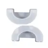 Molde de Silicone para Porta-Velas com Dois Furos em Forma de C e U, Gesso, Resina de Cristal, DIY Papoula