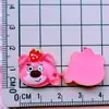 Oso de Fresa Transparente Cabeza de Fresa Pasador de Fresa Cuerda para el Cabello Agarre Funda para Teléfono Pegamento de Crema DIY Parche Decorativo de Resina