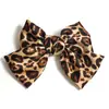 Grampo de Cabelo com Estampa de Leopardo e Laço Estilo Retrô Europeu e Americano Primavera Presilha de Cabelo Moda Traseira de Cabeça Rabo de Cavalo Acessórios de Cabelo