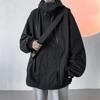 Jaqueta casual masculina e feminina 2023 outono à prova d'água multi-zipper americana com capuz solto