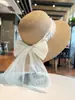 2026 Nuevo Estilo Sombrero de Paja con Ala Ancha y Lazo de Encaje para Mujer Sombrero de Protección Solar de Verano Sombrero para Vacaciones en la Costa Playa