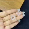 Calcedonia Blanco Hielo Anillo Doble Cara Mobius Colgante de Collar de Jade Accesorios Venta al por Mayor Artículo Más Vendido