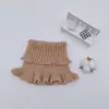 Nuevo Estilo Calentador de Cuello para Mujer Otoño e Invierno Versátil Tejido Falso Cuello Cálido Doble Capa Engrosado Protección para el Cuello con Bordes Fruncidos