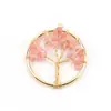 Venta Caliente de Tiktok Colgante Árbol de la Vida de 3 cm Collar Árbol del Dinero de Cristal Natural Accesorios de Joyería