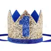 Gorro Digital con Brillo Azul Plateado Dorado Número Fotografía Accesorios Fiesta de Cumpleaños Infantil Gorro de Medio Año Corona de Bebé de un Año