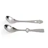 Colher de aço inoxidável colher de mistura em forma de coração oca caneca que muda de cor colher de café rosto sorridente colher de aço inoxidável