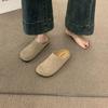 2026 Novo Modelo Mules Vermelhas Ankara Fechadas para Mulheres, Sapatos Casuais para Calçar sem Cadarço para Uso Externo com Solas Grossas e Estilo Birkenstock em Camurça