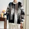 Contraste cor suéter masculino inverno engrossado moda marca suéter da moda solto estilo preguiçoso suéter casaco bonito suéter