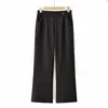 Pantalones acampanados negros de cintura alta para otoño para mujer, pantalones rectos adelgazantes con caída, adecuados para madres de mediana edad y mayores, elegantes pantalones de vestir nuevos