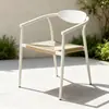Silla de ratán para patio exterior, mesa y sillas de ocio, balcón al aire libre de jardín para el hogar, silla creativa con respaldo de cuerda para casa de huéspedes, mesa de café pequeña
