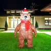 Oso de Navidad Inflable Transfronterizo de 2.1 m con Luz LED Oso Marrón de Navidad Modelo Inflable para Decoración de Patio y Centro Comercial Exhibición Exterior