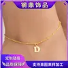 Tobillera de diseño versátil transfronteriza de Etsy, 26 letras, cadena para el pie de iniciales de acero inoxidable, tobilleras de moda para uso diario