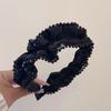 Presilha de Cabelo Faixa de Cabelo Pregueada com Contas Preto de Alta Qualidade para Mulheres 2025 Moda Novo Elegante Pressão de Compras Lavagem de Cabelo Faixa de Cabeça