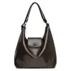 Bolso de Hombro de Color Sólido Vintage para Mujer, Bolso de Doble Hombro de Cuero Suave, Bolso Versátil de Gran Capacidad para el Hombro para el Trabajo y los Viajes Diarios