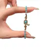 Estilo Retrô, Luxo Leve, Sensação de Alto Padrão, Pulseira com Contas Verdes de Estilo Étnico, Novo Estilo Chinês, Artesanato Antigo, Realça a Pele, Pulseira Simples para Mão