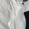 Estilo retrô Aa! Algodão Cintura Alta Slim Stretch Slim Short Regata Sem Mangas Expondo o Umbigo Verão Feminino Versátil