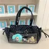 Bolsa de Ombro Dupla Face para Estudante Bolsa Transparente com Insígnia Bolsa para Dor Bolsa de Ombro Único Versátil Bolsa de Rede Escura para Shows