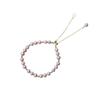 Pulsera de perlas de agua dulce francesas sencillas para mujer, con perla morada uva, diseño en oro de 14 quilates, pulsera ligera de lujo ajustable.