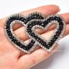 Resina Colorida Pedrería Doble Corazón Forma de Corazón Patrón de Diamantes Calientes Ropa de Moda Cristal Imagen Caliente Accesorios para Zapatos y Sombreros Al Por Mayor