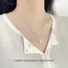 Collar de Plata con Zirconia Estrella y Perla Estilo Ins, Se Puede Usar Solo o en Capas, con un Diseño Único y Cadena Versátil para la Clavícula