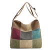2025 Nuevo Bolso de Hombro Bolso de Mujer Moderno Más Fácil de Combinar Moda Casual Versión Coreana Gran Capacidad Portátil Lona Empalmada