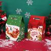 Empaque para hornear en Navidad bolsa de papel portátil caja de empaque crujiente de copo de nieve caramelo turrón galletas caja pequeña de mano
