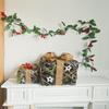 Simulação de Rattan Natalino Rattan Pendurado na Parede Decoração de Pátio Familiar Fruta Vermelha Rattan Macio Layout de Atmosfera Natalina