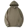 Sudadera con Capucha de Felpa Zorro Plateado de 400g, Peso Pesado, Algodón Puro para Hombre, Corte Holgado, Forro de Felpa, Color Sólido, Marca de Moda, Chaqueta Deportiva y Casual para Otoño e Invierno