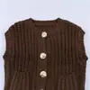 Roupas de Moda Europeias e Americanas Transfronteiriças, Moda Mais Vendida no Aliexpress, Colete de Tricô sem Mangas Grosso