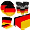 Set de fiesta de banderas multinacional transfronteriza: EE. UU., Reino Unido, Alemania, Francia, Italia vajilla de papel desechable para fiestas
