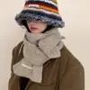 Bufanda Suave y Acogedora de Lana para Mujer, Nuevo Estilo Otoño e Invierno 2026, Tejida de Color Sólido, Versátil para Estudiantes, Calentador de Cuello Grueso de Punto Trenzado