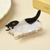 Presilha de Cabelo Estilo Novo Gato Tubarão Transfronteiriça, Presilha de Cabelo Colorida de Animal Pequeno, Criativa Fofa e Doce Presilha para Rabo de Cavalo Meio Preso de Gatinho