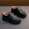 Nuevos Zapatos de Cuero para Niños de Primavera y Otoño Estilo Británico Negro Zapatos de Presentación para Estudiantes de Primaria Zapatos para Niños Zapatos de Presentación para Niñas Zapatos para Niños Medianos y Grandes
