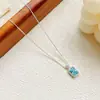 Collar con Colgante Cuadrado de Circonita de Gama Alta, Cadena para Clavícula Moderna y Exquisita, Estilo Lujo Ligero, Estilo Versátil y Dulce, Joyería de Nicho