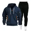 Traje Deportivo con Sudadera con Cremallera para Hombre Primavera y Otoño Transfronterizo 2025 Conjunto de Dos Piezas Sudadera y Pantalones Deportivos