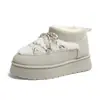 Botas de Neve Grossas de Solado Grande Transfronteiriças para Mulheres 2025 Outono e Inverno Novo Estilo Forradas com Lã Espessadas Sapatos de Algodão Femininos Venda por Atacado em Estoque