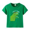 Ropa infantil estampada de dinosaurios camiseta de algodón de manga corta para niños camiseta de algodón para niños top spot comercio exterior al por mayor